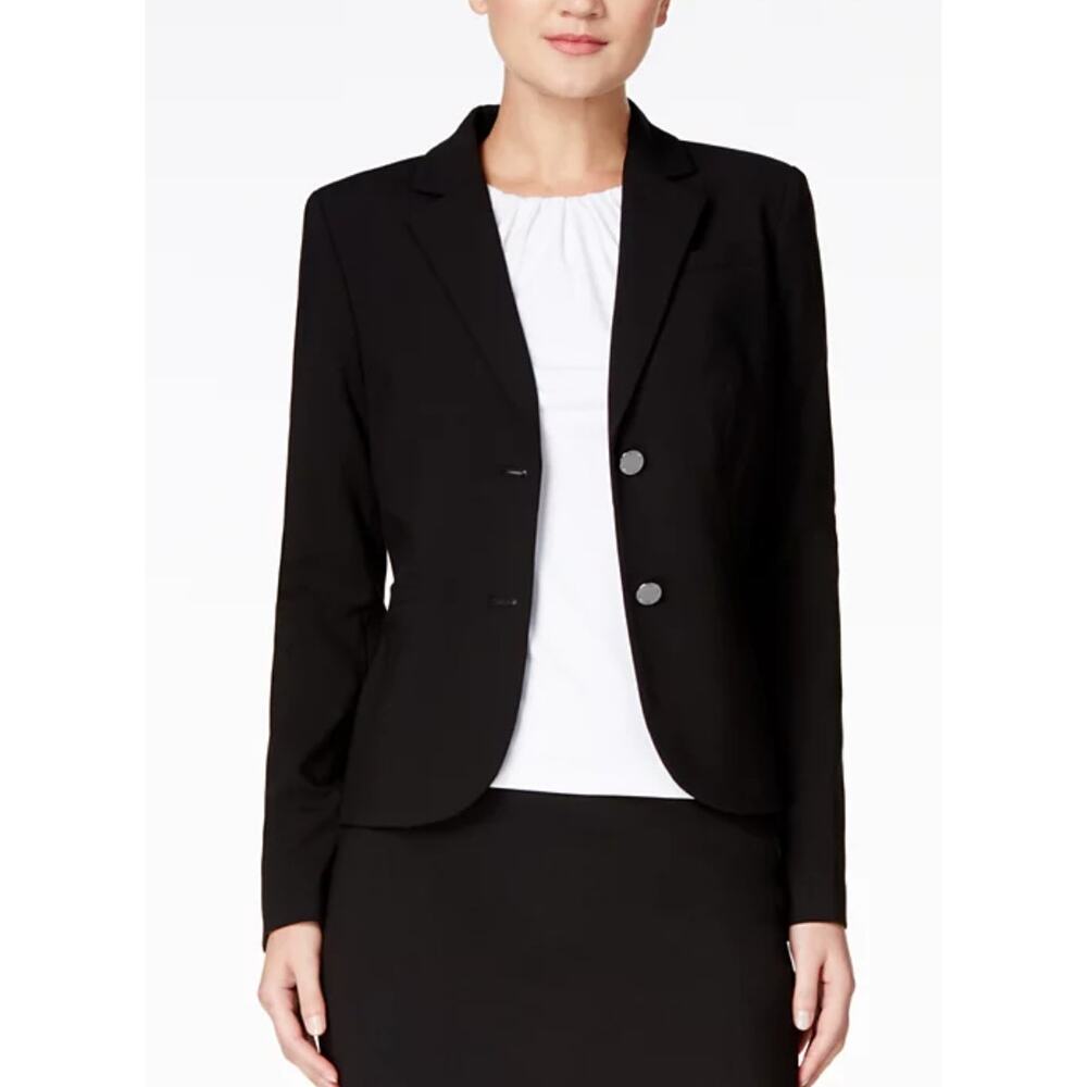 Calvin Klein Women's Two Button Blazer Notch Collar Size L